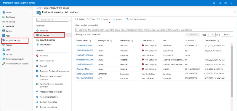 Microsoft Intune unified endpoint management